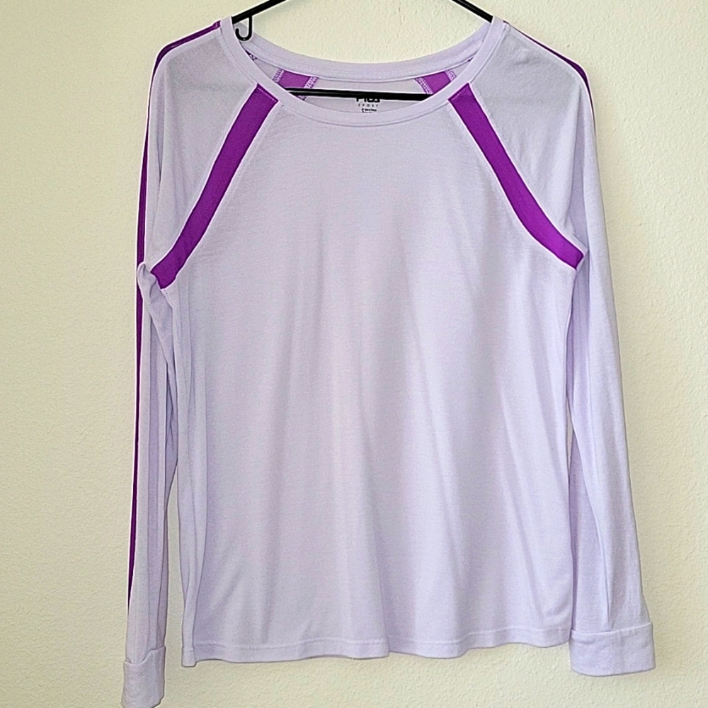 FILA Sport Long Sleeve Tee, S, Purple, EUC